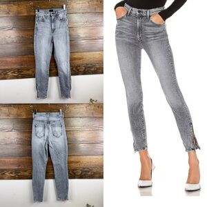 Mother The Swooner Ankle Zip in Static Gray High-Waisted Women Jeans Size 24